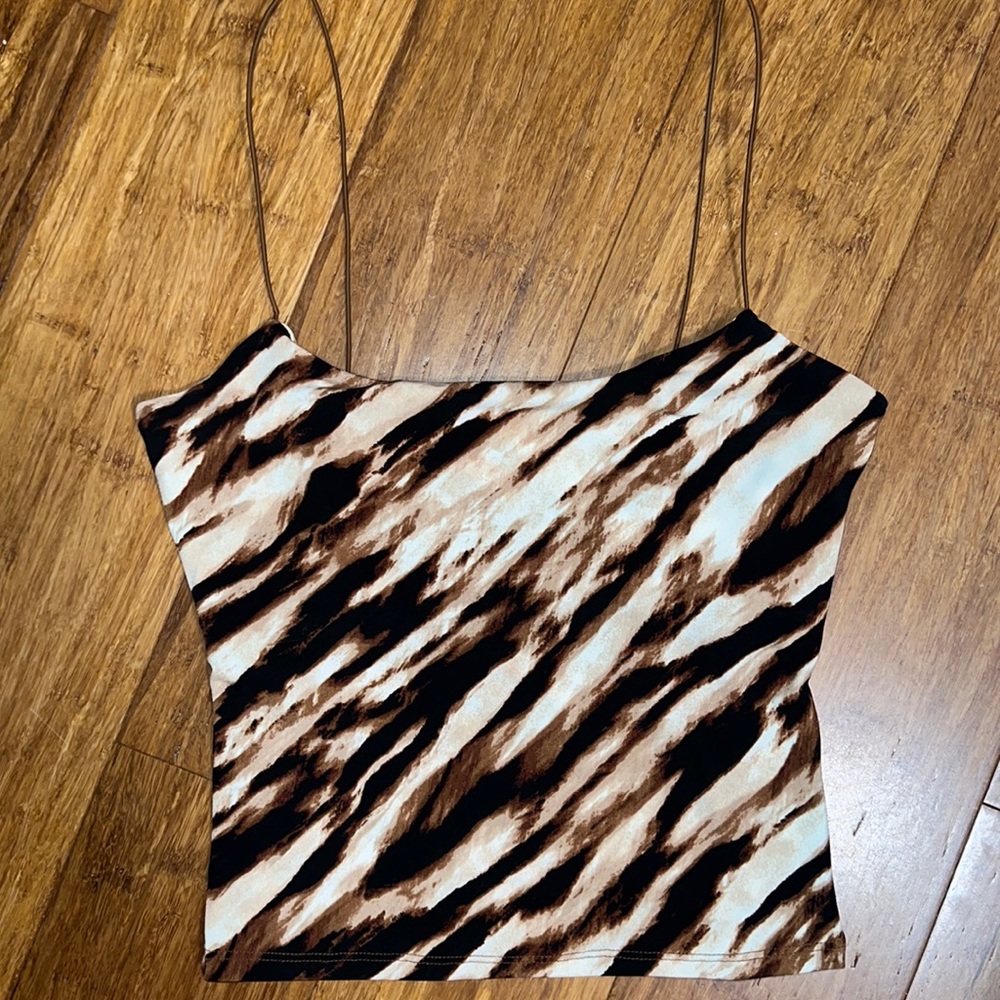 Leith Animal Print Cropped Cami